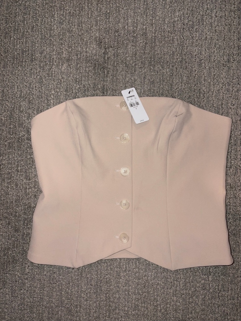 Express Beige Strapless Bustier Top